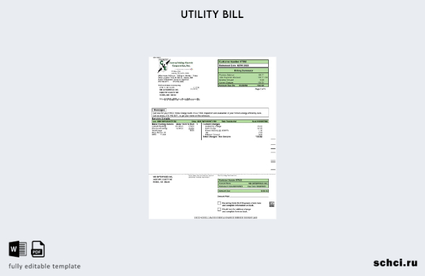 цифровая загрузка шаблона счета за коммунальные услуги Central Valley ELECTRIC в